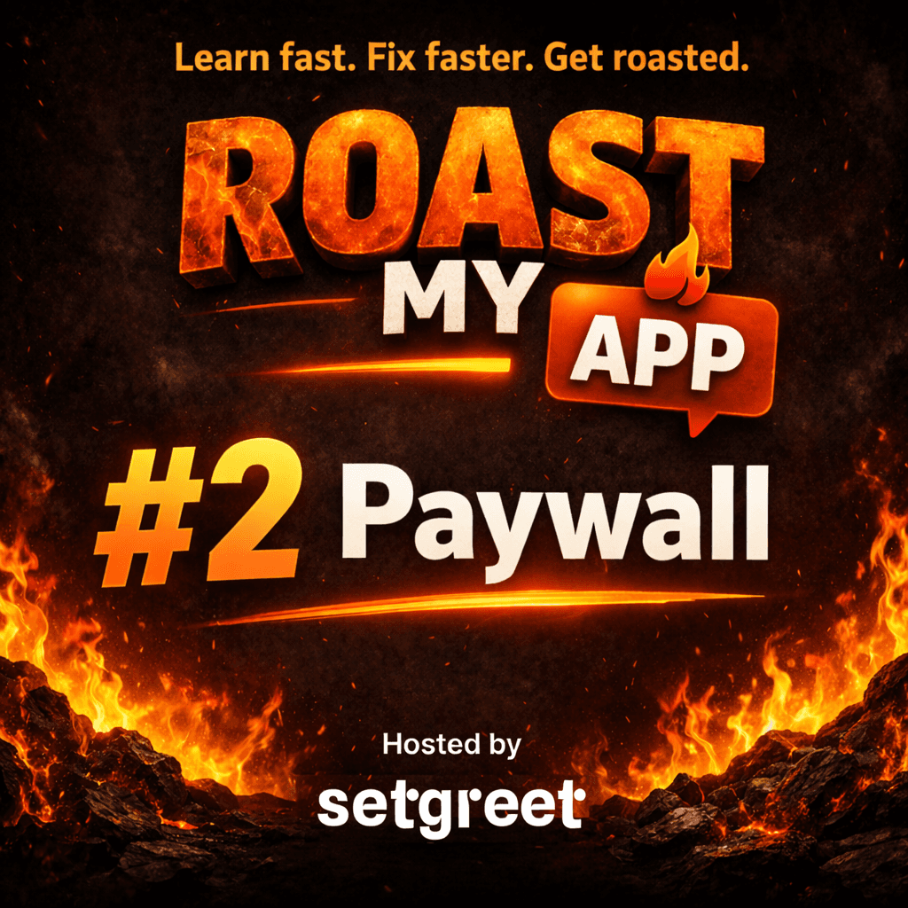 Roast My App #2: Paywall event poster