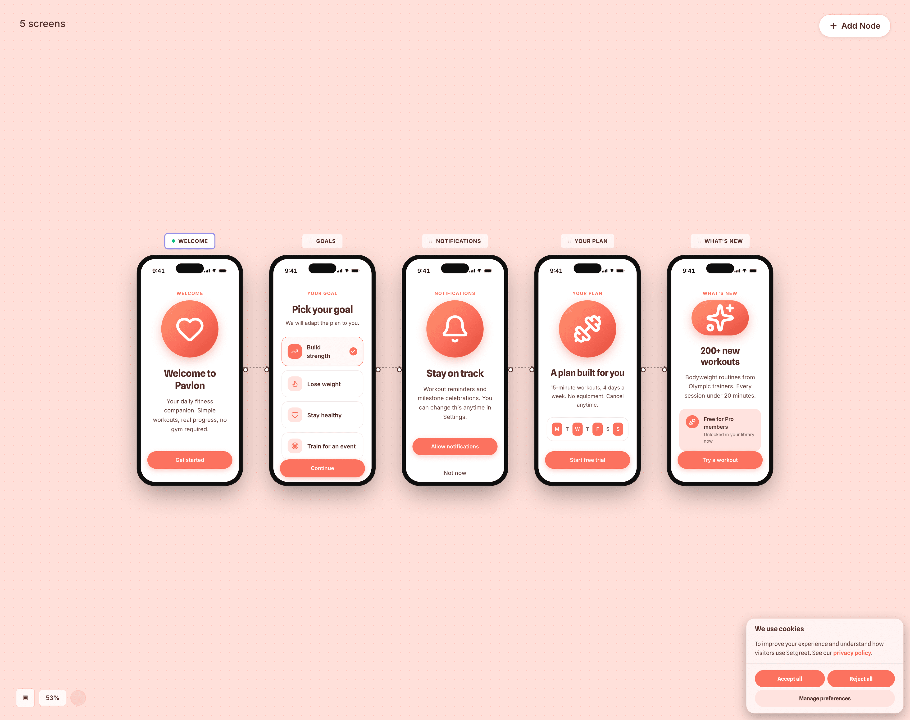 Flow builder canvas